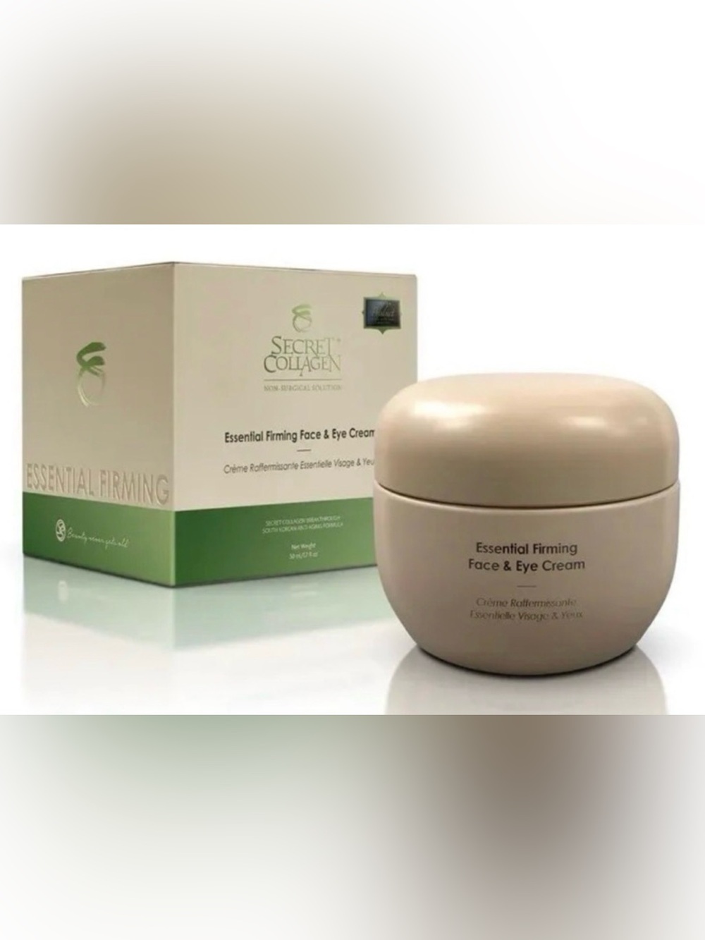 Secret Collagen Essential Firming Face & Eye Cream New Sealed In Box MSRP $590